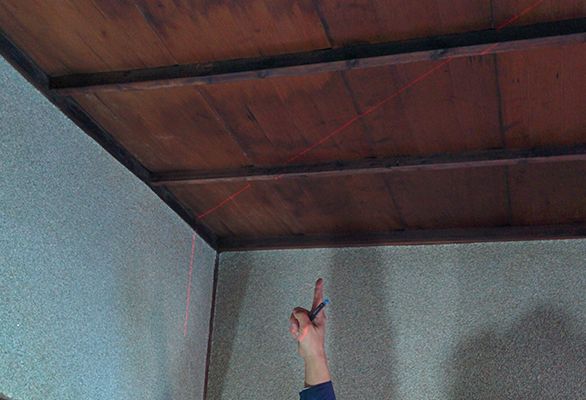 雨水の侵入を確認